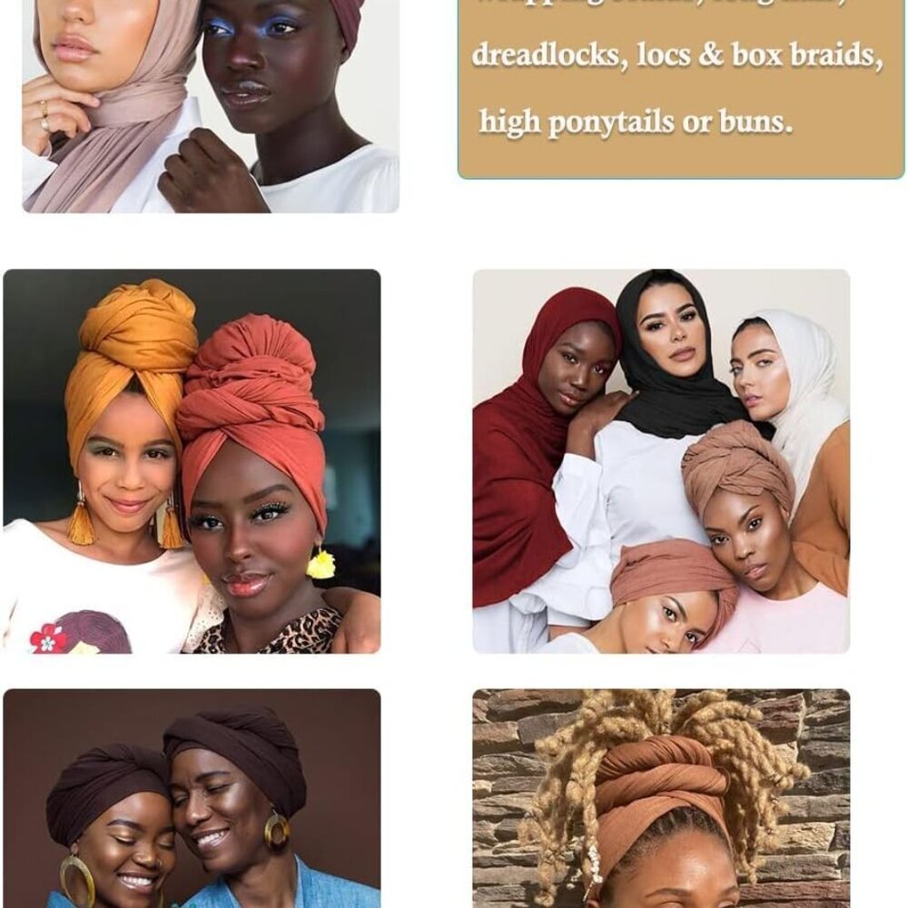 Head Wraps for Black Women Stretch Turban Headwraps Scarf Hair Wraps Head Scarf - Picture 6 of 6